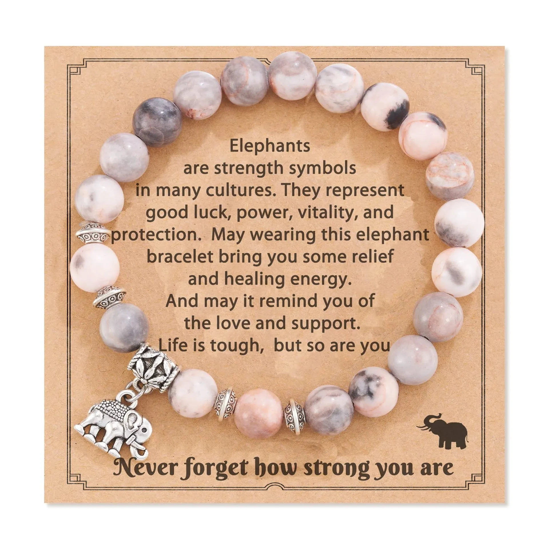 Wholesale 8mm Natural Pink Zebra Stone Beads Bracelet