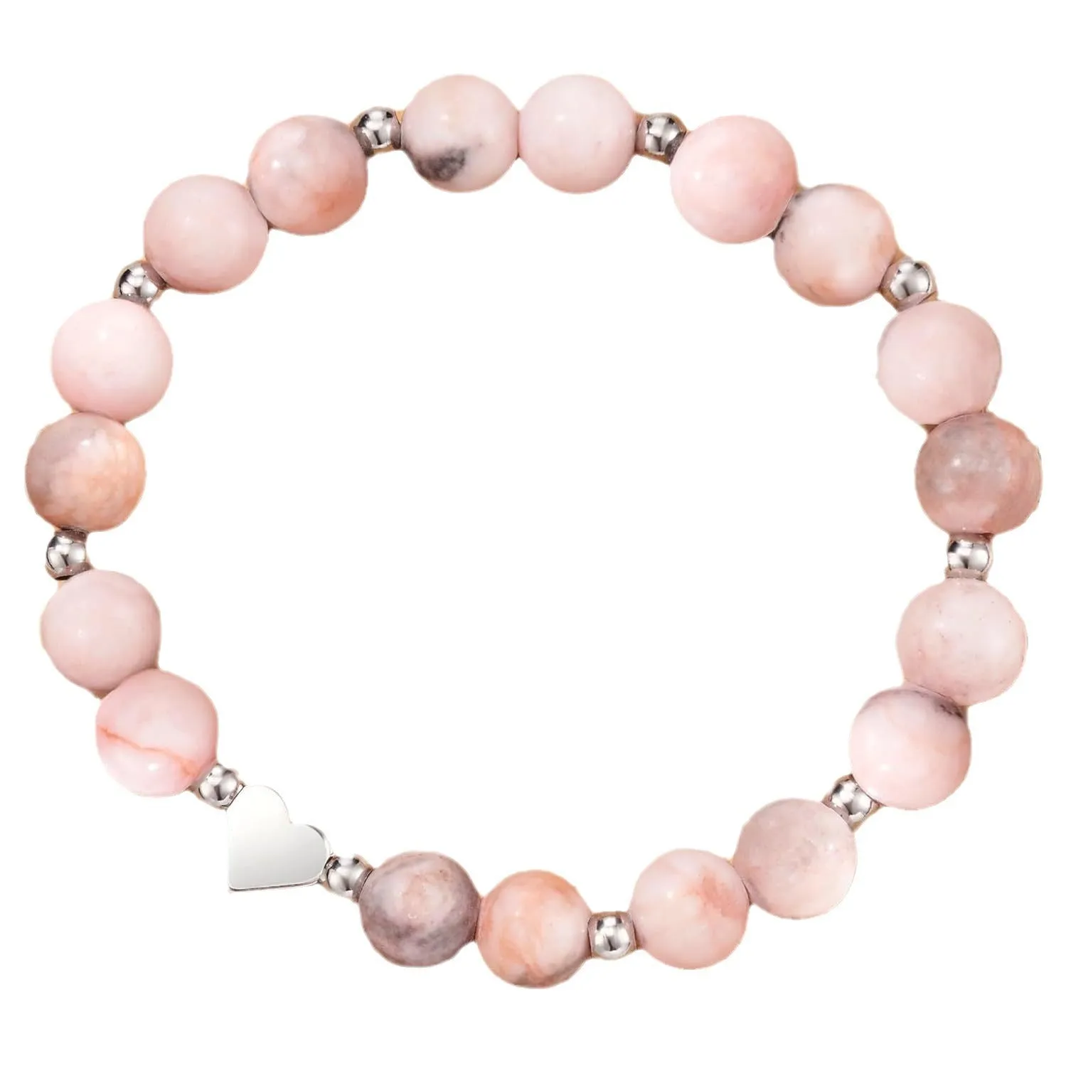 Wholesale 8mm Natural Shoushan Stone Powder Zebra Love Bracelet