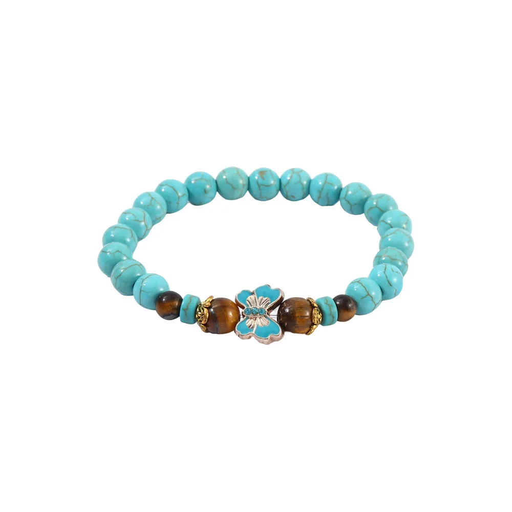 Wholesale 8mm Turquoise Cross Natural Stone Vintage Tiger Eye Stone Hand