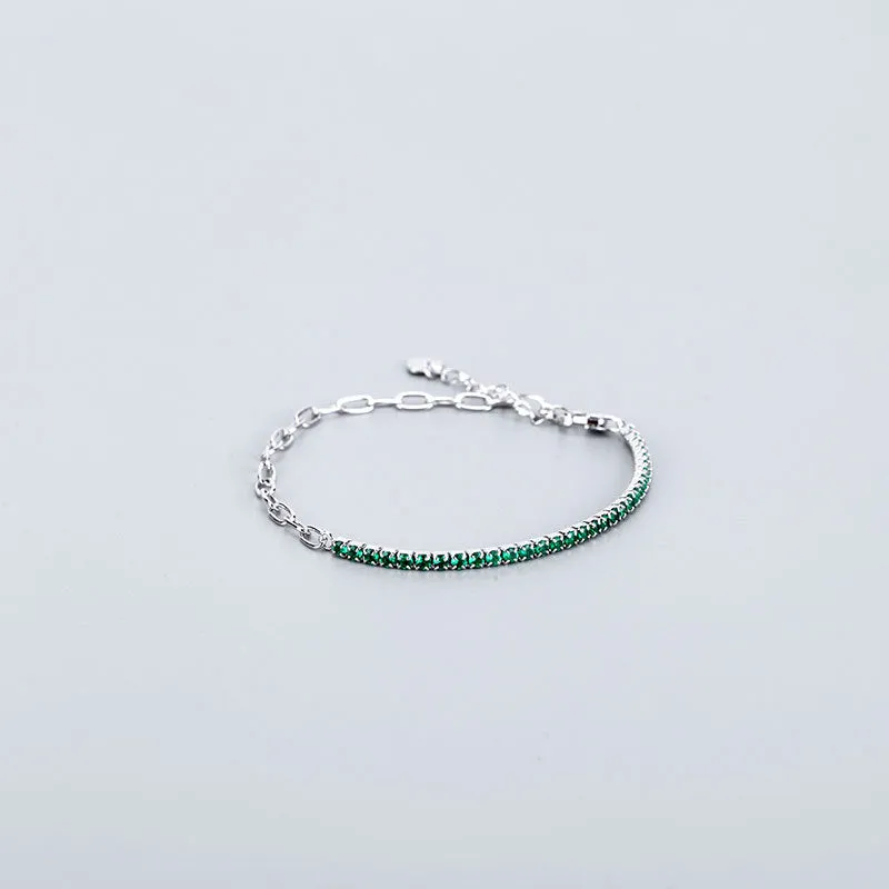 Wholesale 925 Pure Silver Haoshi Spliced Chain Bracelet