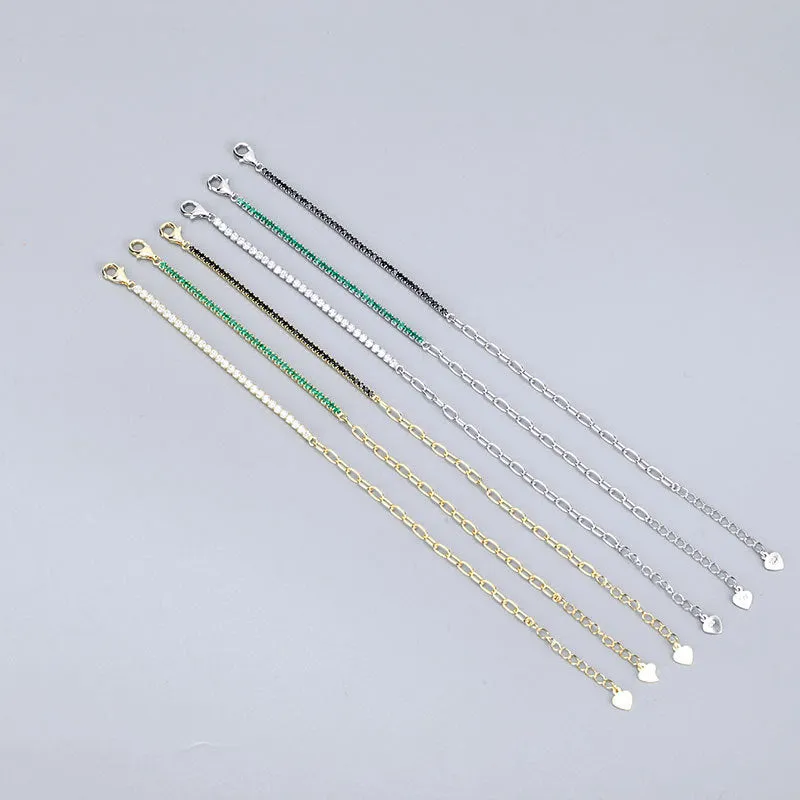 Wholesale 925 Pure Silver Haoshi Spliced Chain Bracelet