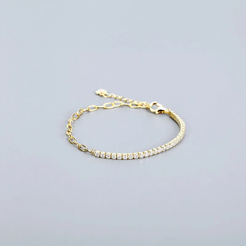 Wholesale 925 Pure Silver Haoshi Spliced Chain Bracelet