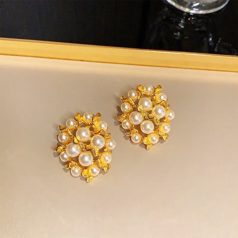 Wholesale 925 Silver Needle Crystal Flower Vintage Earrings