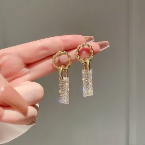Wholesale 925 Silver Needle Fashion New Personality Trendy Diamond Temperament Earrings