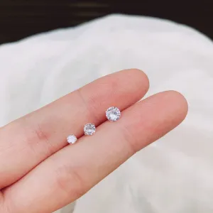 Wholesale 925 Silver Needle Simple Temperament Diamond Studded Small and Personalized Student Earrings