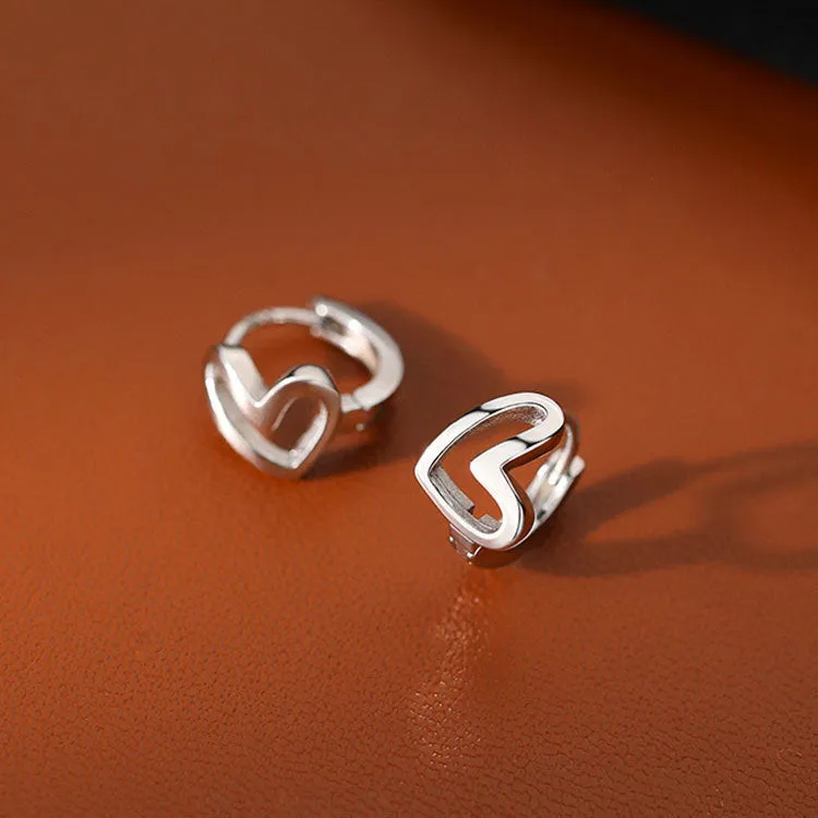 Wholesale 925 Sterling Silver Anti Allergic Heart Ear Buckle