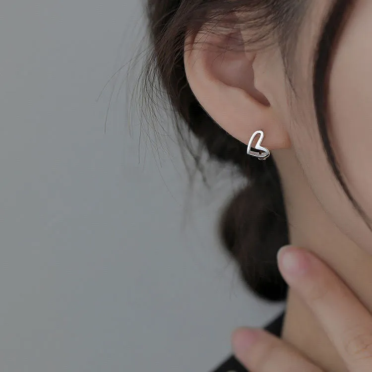 Wholesale 925 Sterling Silver Anti Allergic Heart Ear Buckle