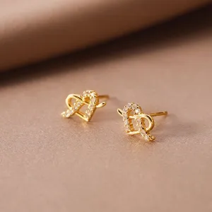Wholesale 925 Sterling Silver Heart-shaped Zircon Earrings