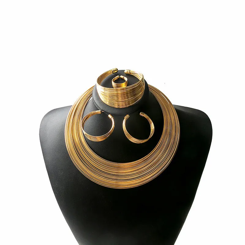 Wholesale Aboriginal vintage ethnic traditional jewelry multi-layered necklace set earrings