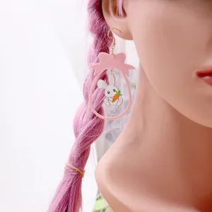 Wholesale Acrylic Colored Rabbit Earrings