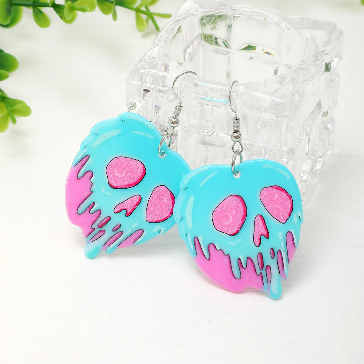 Wholesale Acrylic Devil Skeleton Color Kitten Earrings