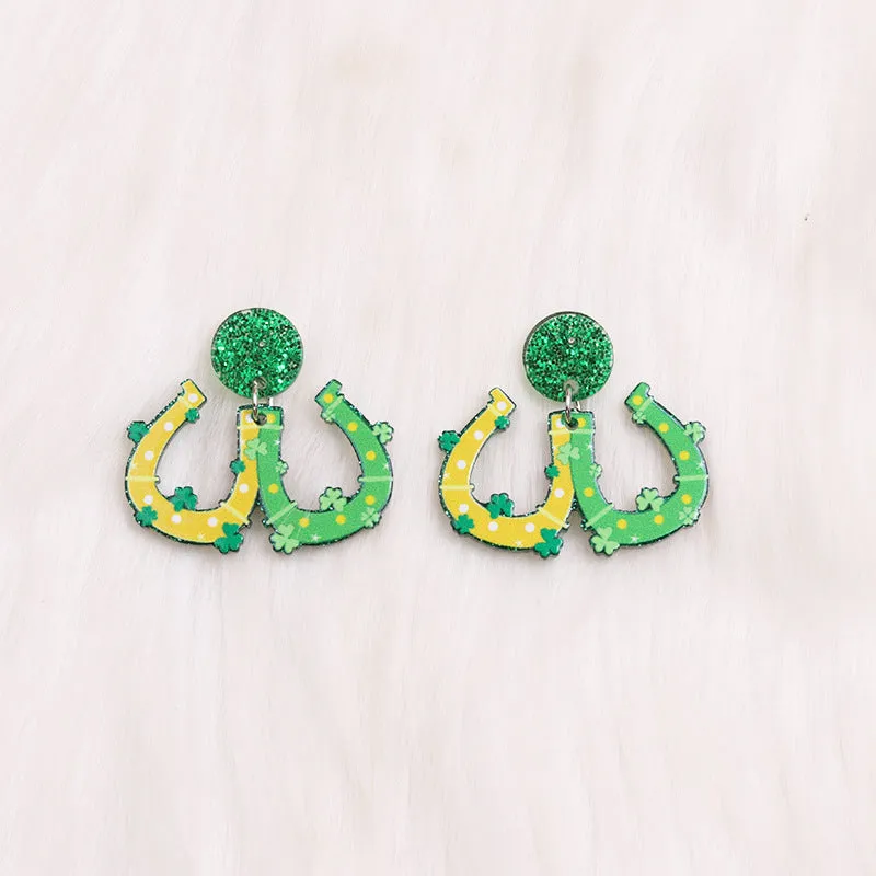 Wholesale Acrylic Earrings St. Patrick's Beer Festival Sunglasses Element Earrings