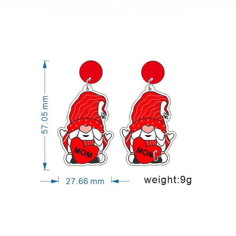 Wholesale Acrylic Mom Rainbow Earrings