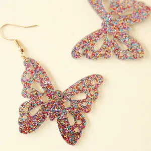 Wholesale Acrylic Vintage Butterfly Earrings