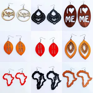 Wholesale African Vintage Wood Earrings