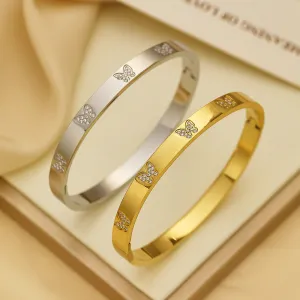 Wholesale All-match Fashion Diamond Butterfly Titanium Steel Bracelet