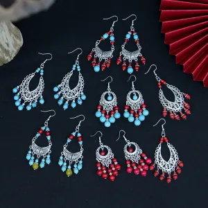 Wholesale All-match Vintage Turquoise Tassel Earrings