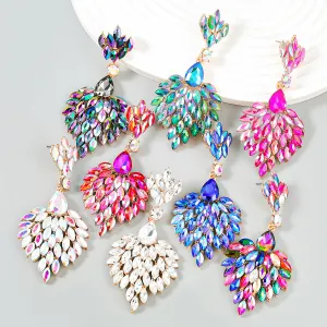 Wholesale Alloy Colored Diamond Full Diamond Gemstone Earrings