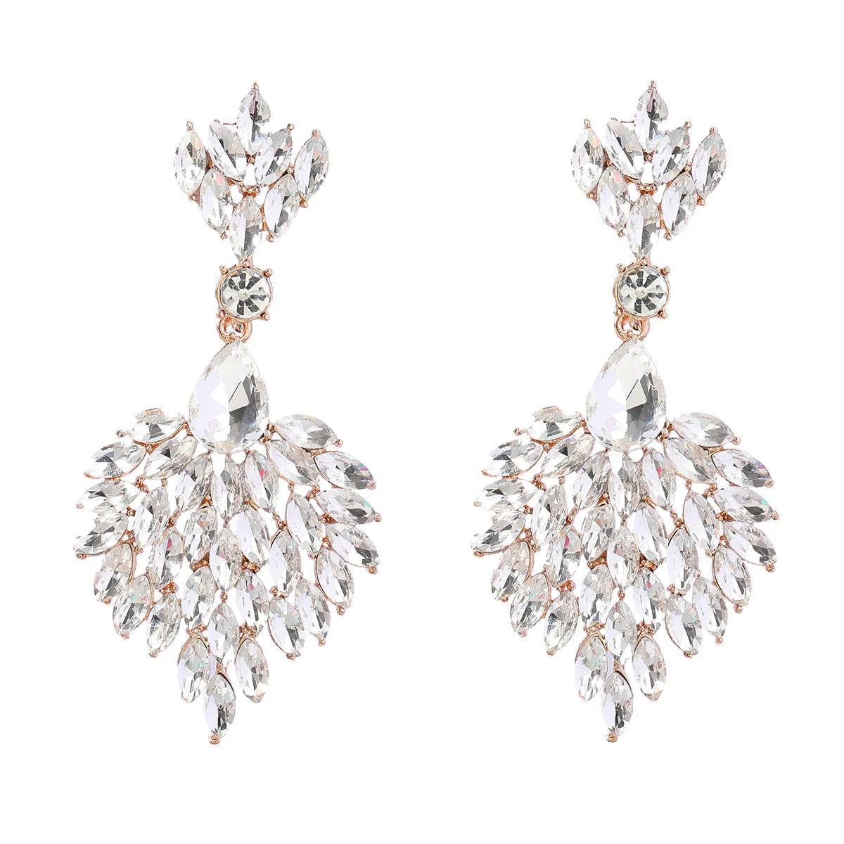 Wholesale Alloy Colored Diamond Full Diamond Gemstone Earrings