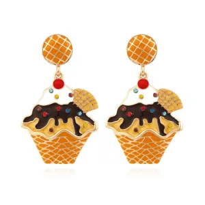 Wholesale Alloy Diamond Cake Earrings
