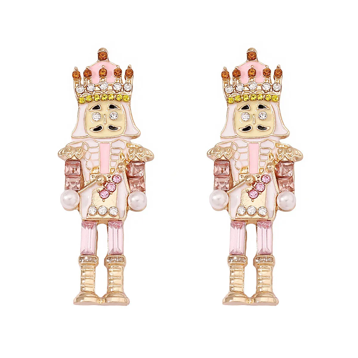 Wholesale Alloy Diamond Drip Oil Soldier Creative Earrings