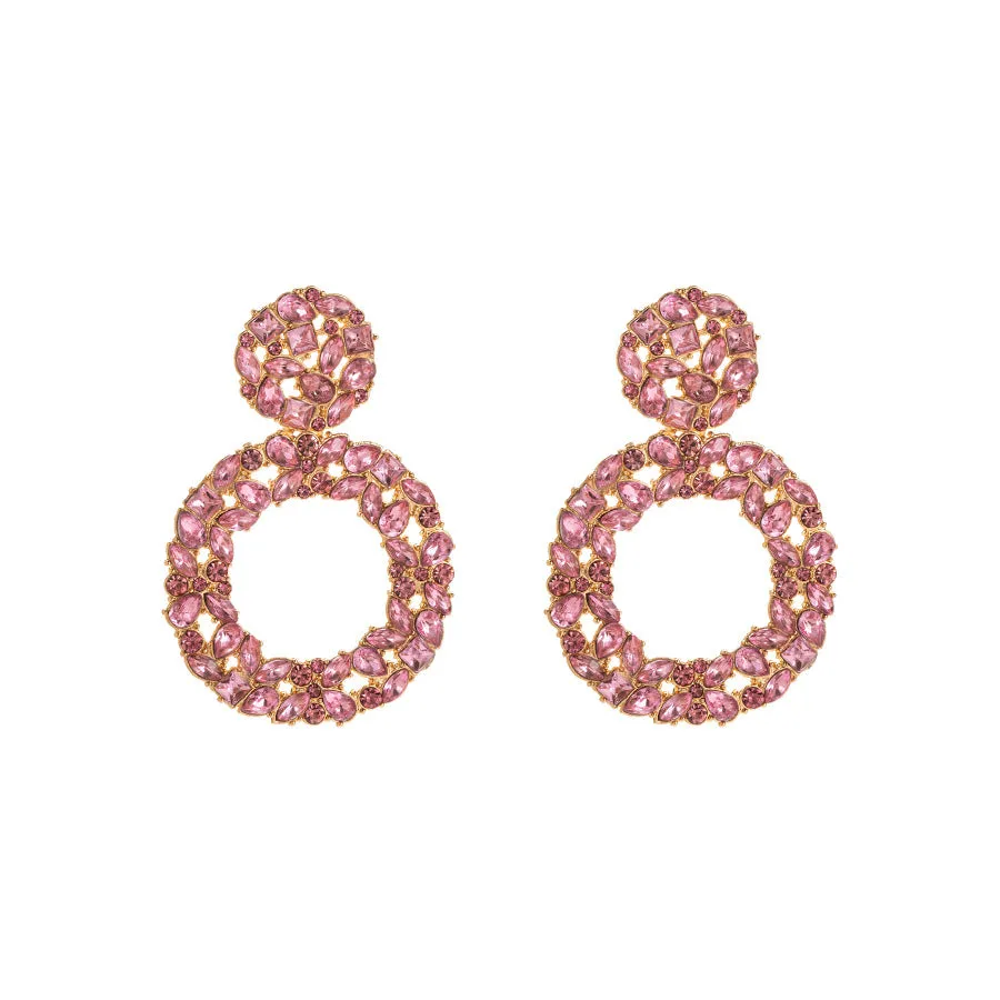 Wholesale Alloy Diamond Round Full Diamond Earrings