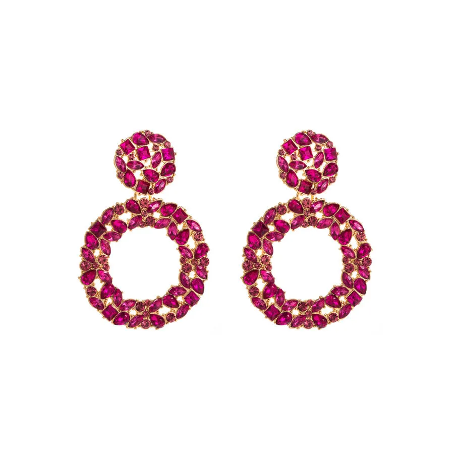 Wholesale Alloy Diamond Round Full Diamond Earrings