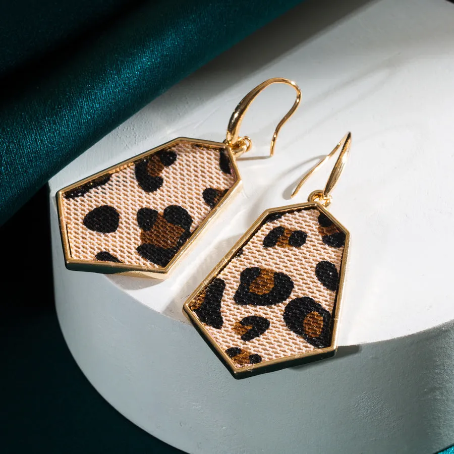 Wholesale Alloy Diamond Super Flash Leather Earrings