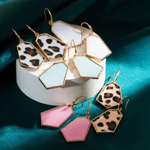 Wholesale Alloy Diamond Super Flash Leather Earrings