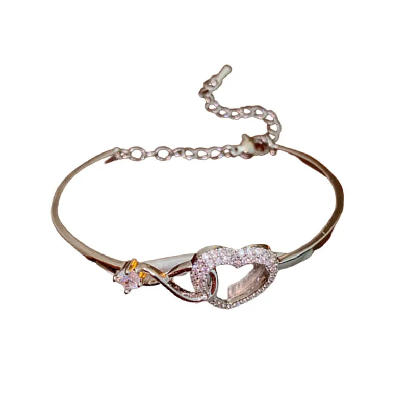 Wholesale Alloy Diamond Zircon Love Hollow Bracelet