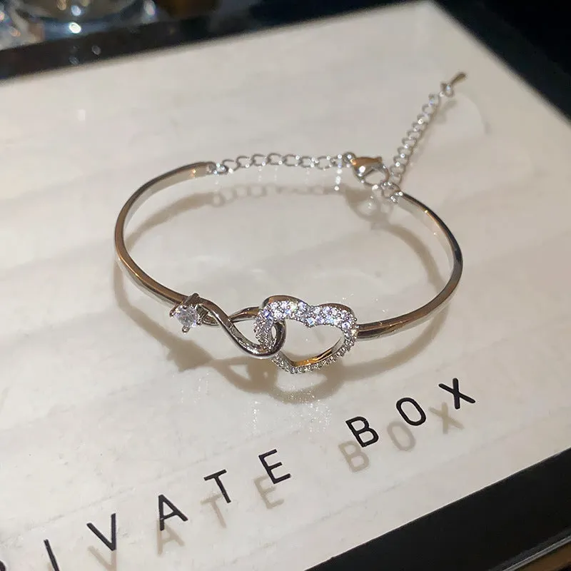 Wholesale Alloy Diamond Zircon Love Hollow Bracelet