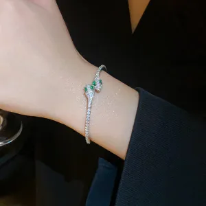 Wholesale Alloy Diamond Zircon Snake Open Bracelet