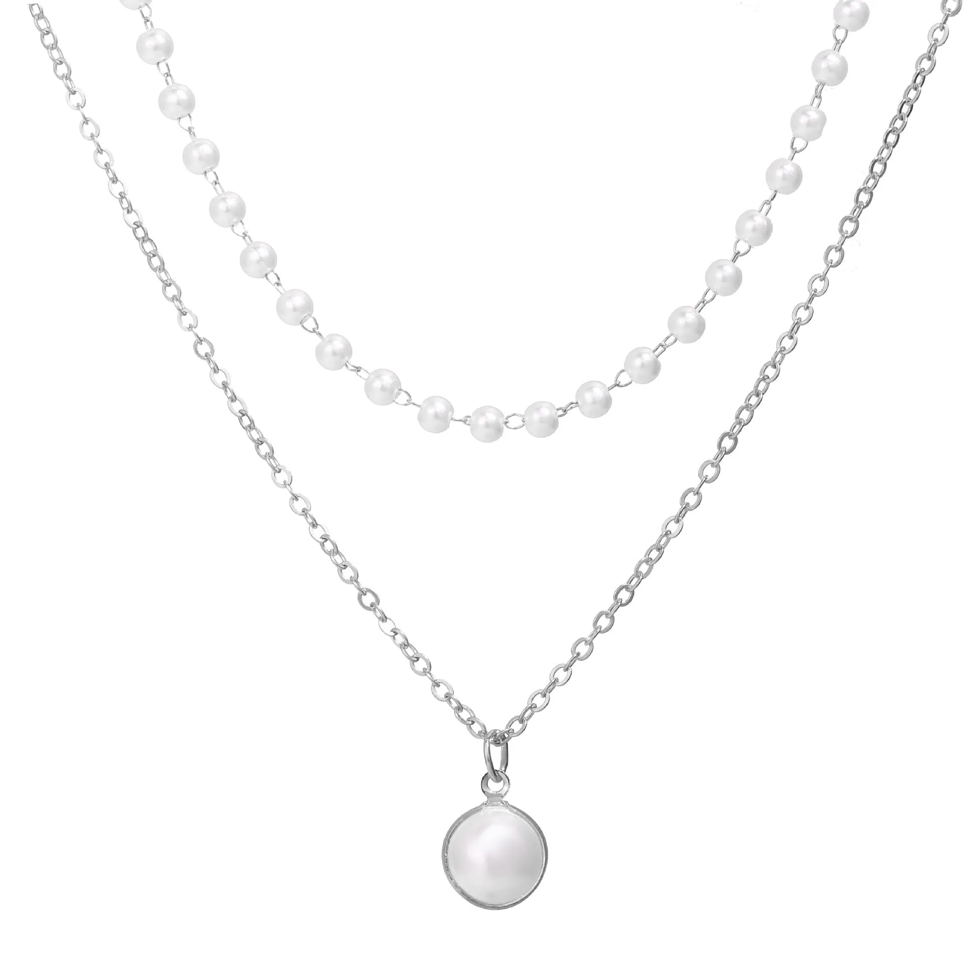 Wholesale Alloy Double Layer Pearl Bracelet