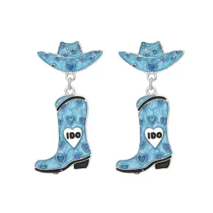 Wholesale Alloy Drip Oil Love Hat Boots Earrings