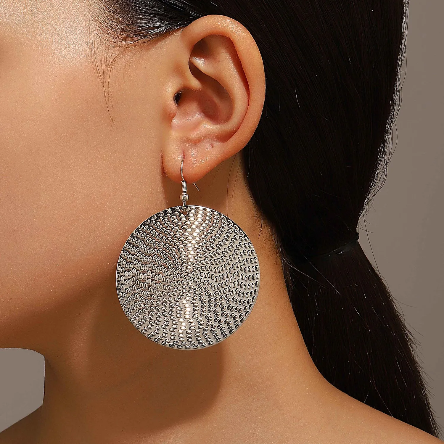 Wholesale Alloy Electroplated Round Ring Earrings