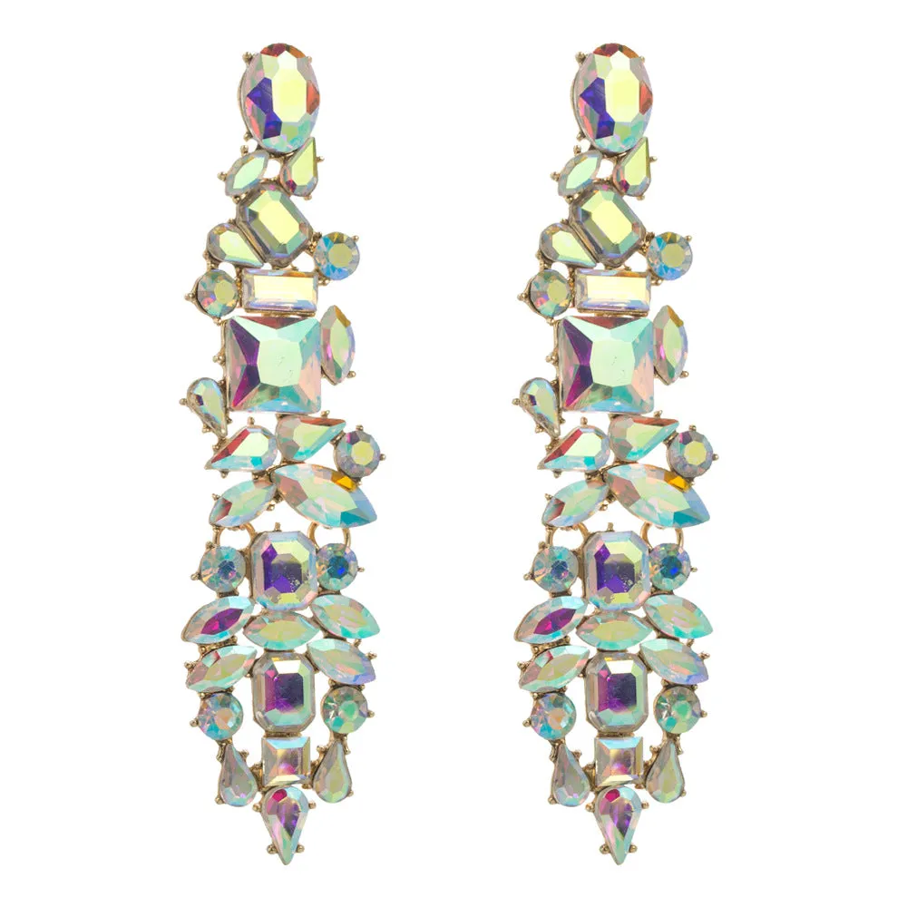 Wholesale alloy fashion colored diamonds Long multi-layer tassel earrings