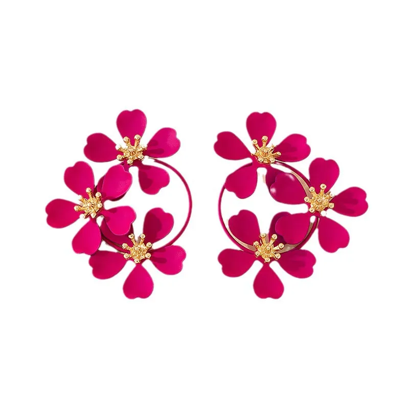 Wholesale Alloy Flower Earrings