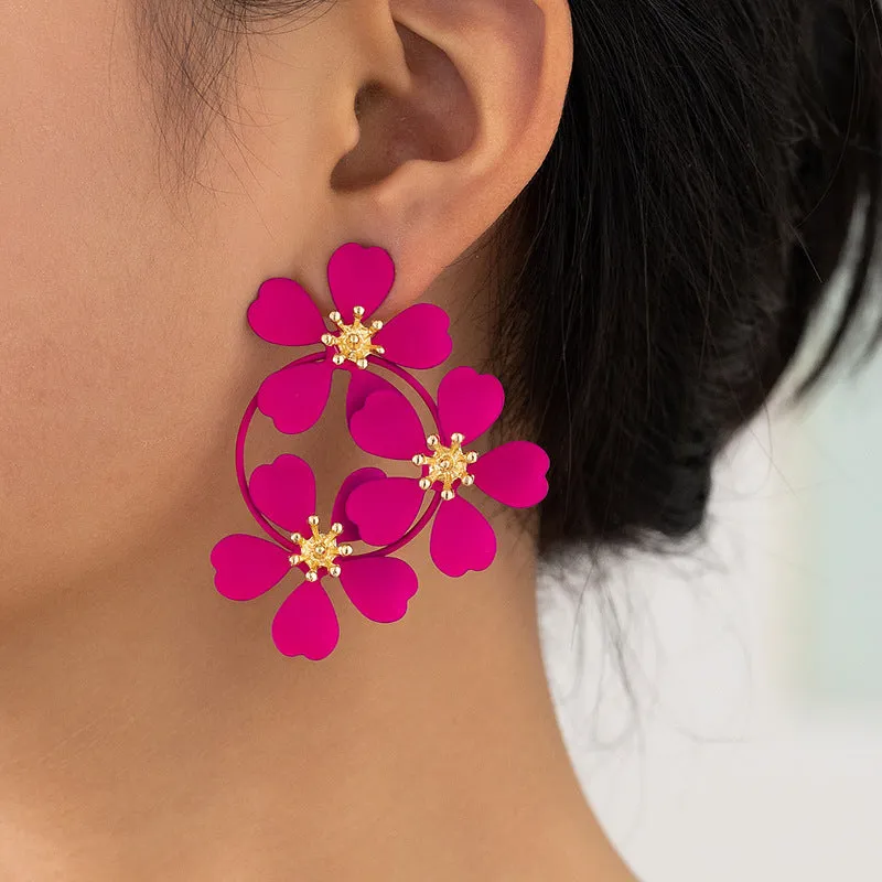 Wholesale Alloy Flower Earrings