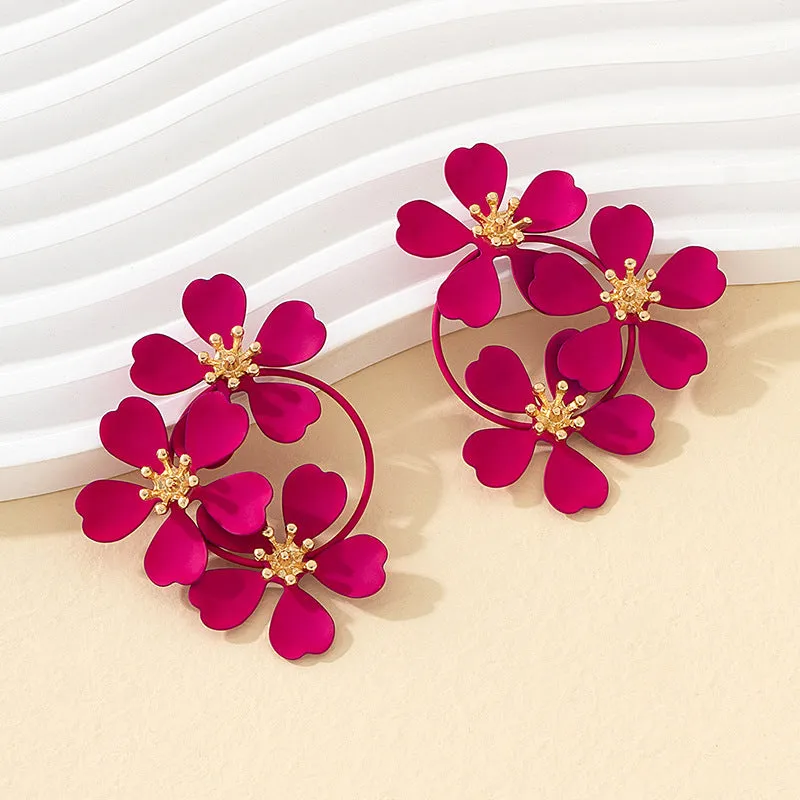 Wholesale Alloy Flower Earrings