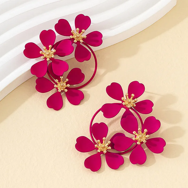 Wholesale Alloy Flower Earrings