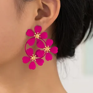 Wholesale Alloy Flower Earrings