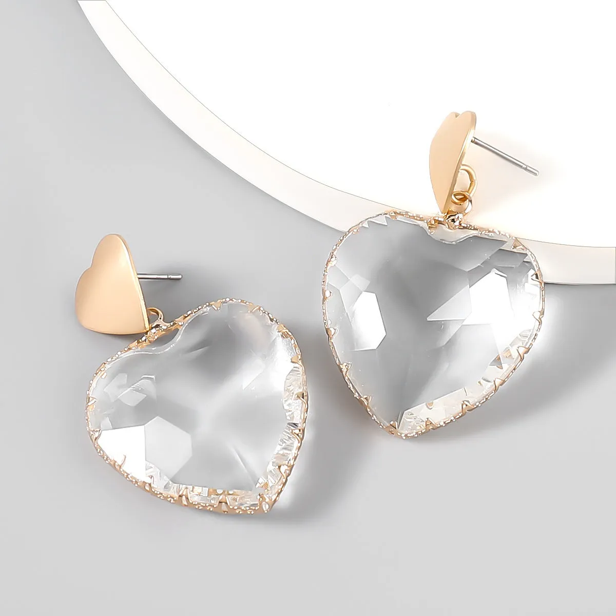Wholesale Alloy Glass Love Earrings