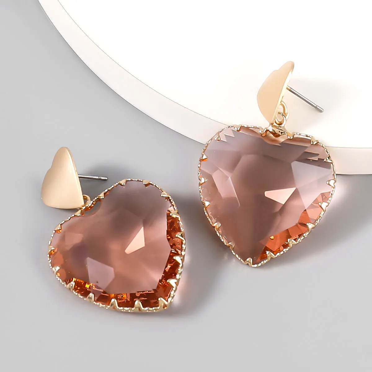 Wholesale Alloy Glass Love Earrings