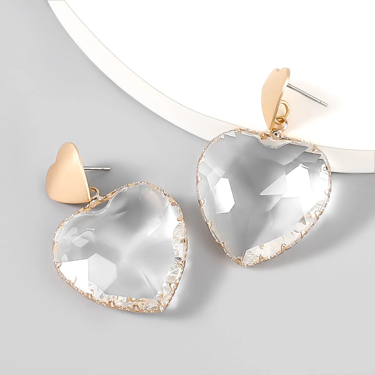 Wholesale Alloy Glass Love Earrings