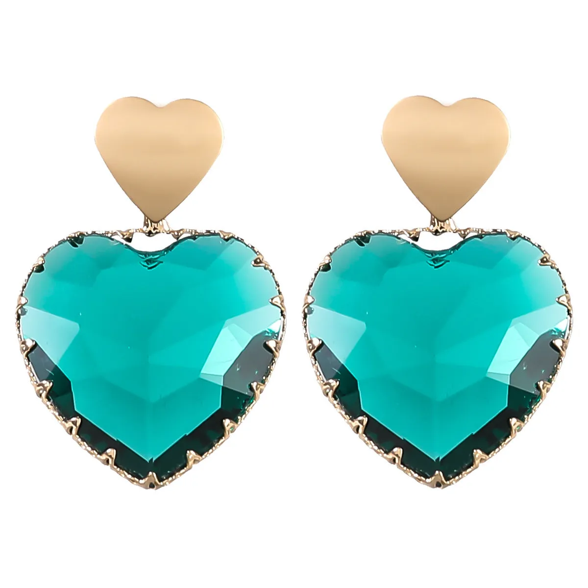 Wholesale Alloy Glass Love Earrings