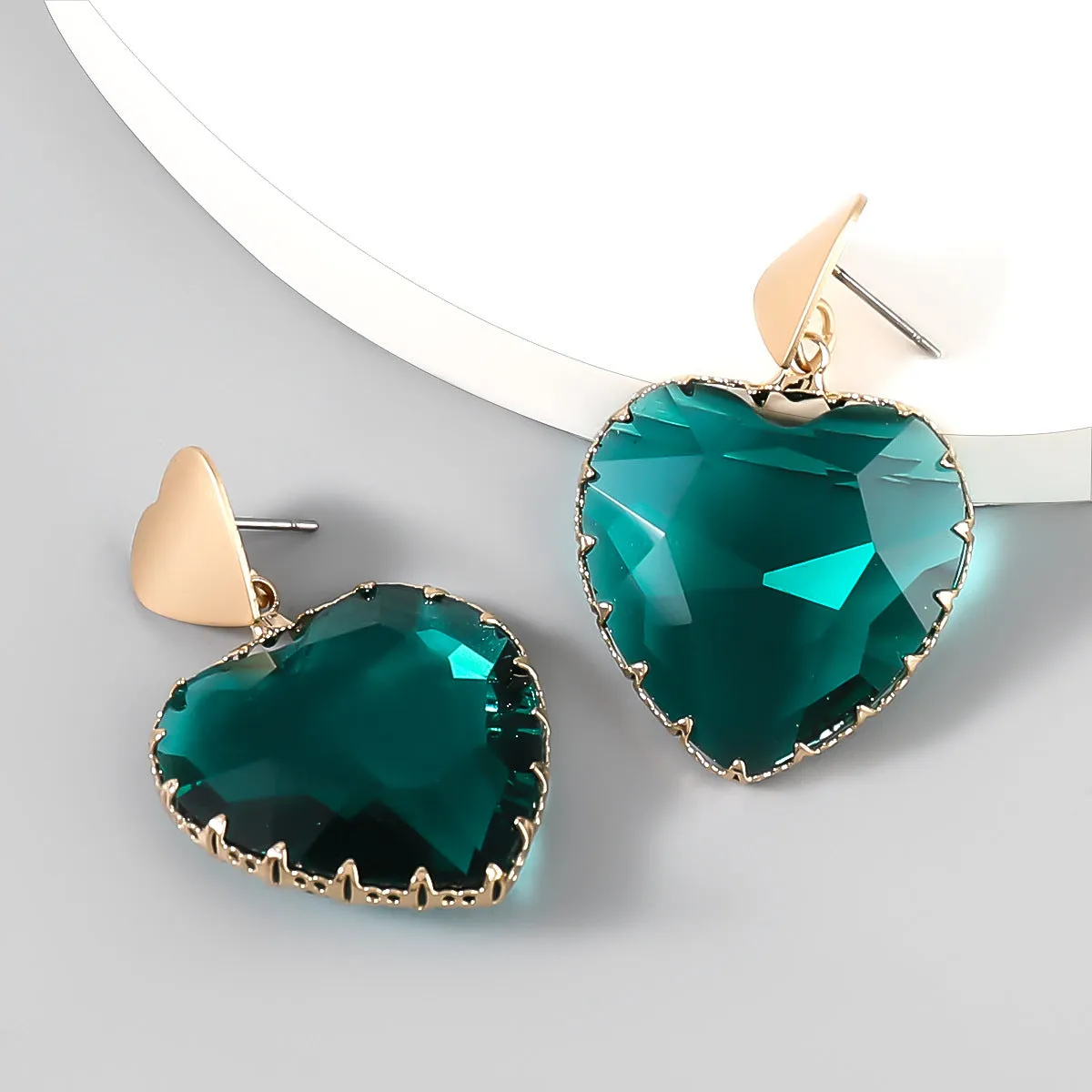 Wholesale Alloy Glass Love Earrings