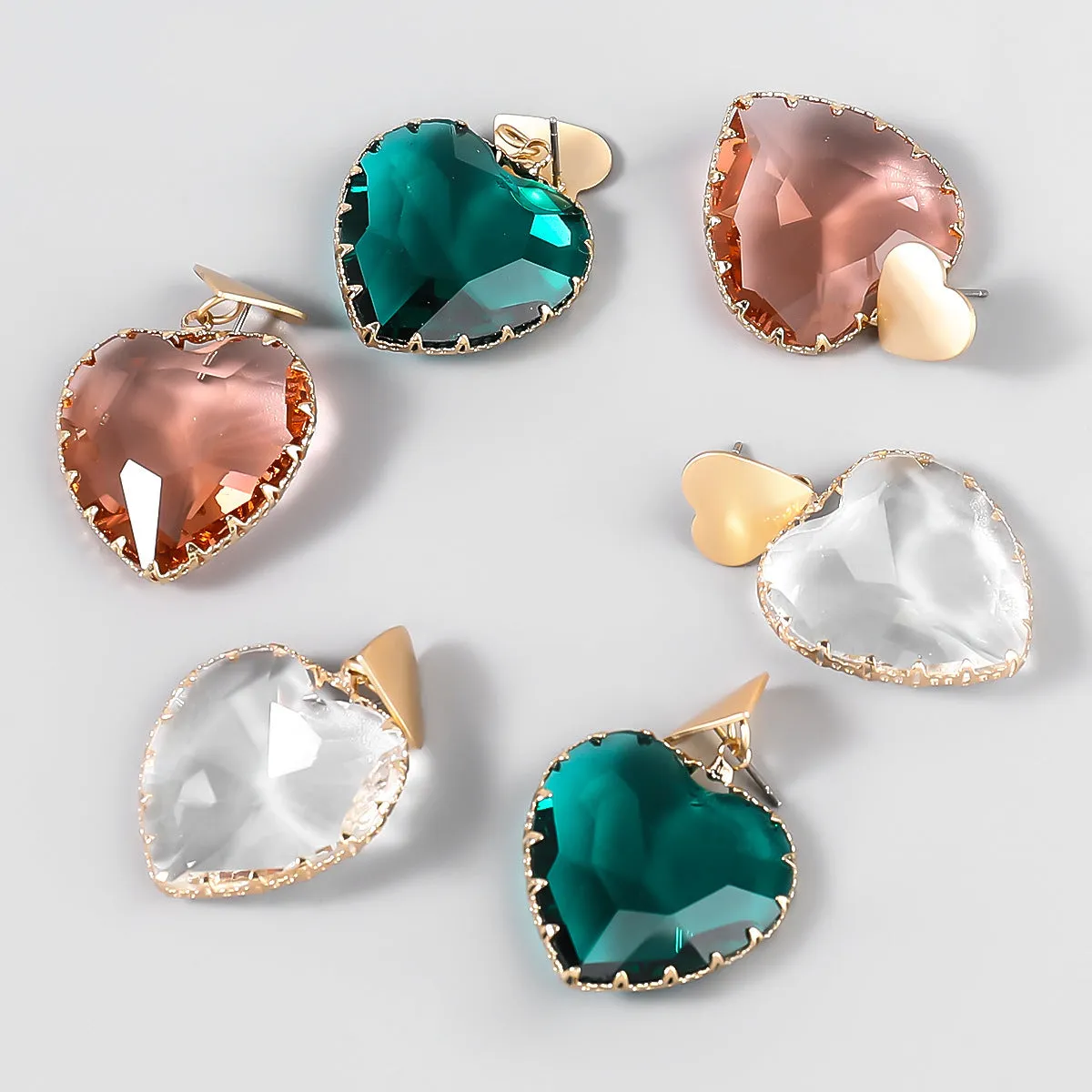 Wholesale Alloy Glass Love Earrings