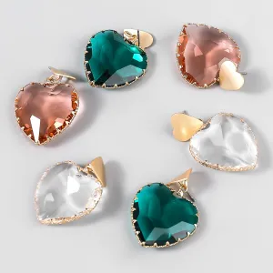 Wholesale Alloy Glass Love Earrings