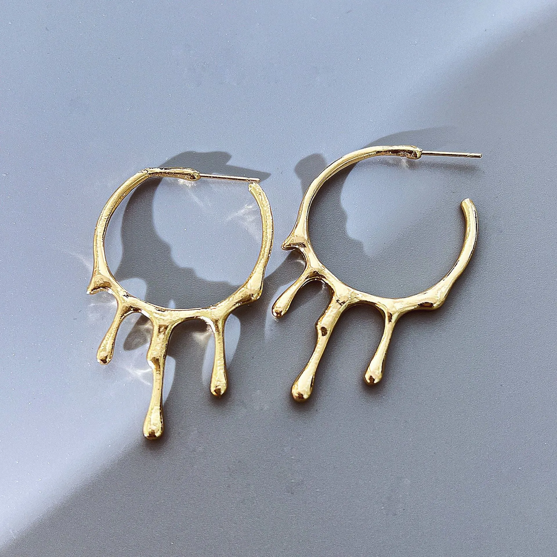 Wholesale Alloy Heart Four Pointed Star Tassel Earrings