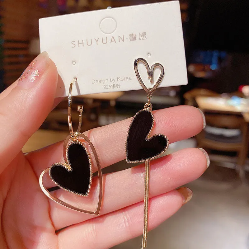 Wholesale Alloy Heart-shaped Long Earrings